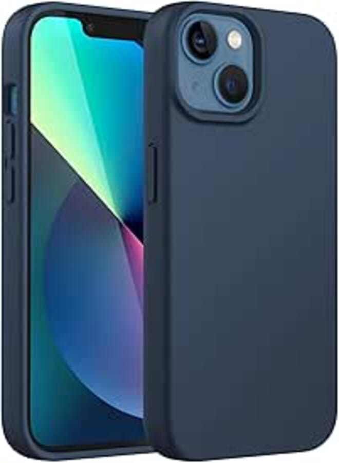 JETech Silicone Case for iPhone 13 6.1-Inch, Silky-Soft Touch Full-Body Protective Phone Case, Shockproof Cover with Microfiber Lining (Navy)